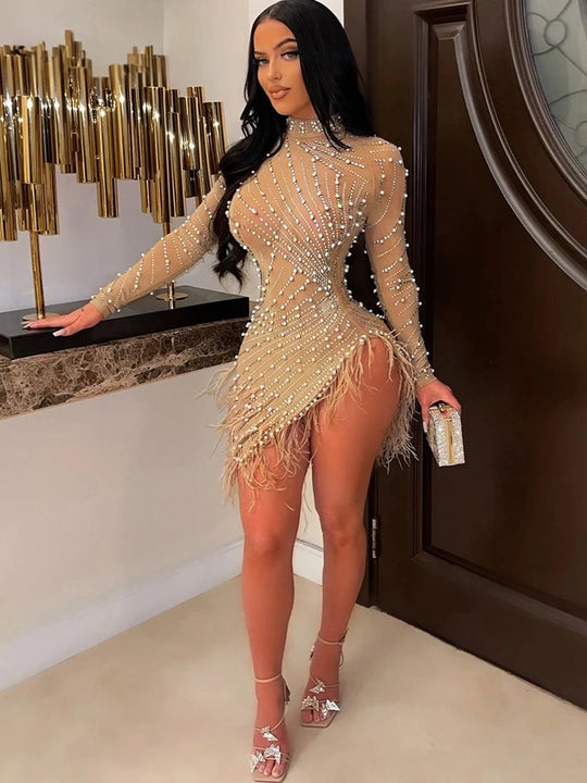 Pearls Rhinestones Party Birthday Vestidos