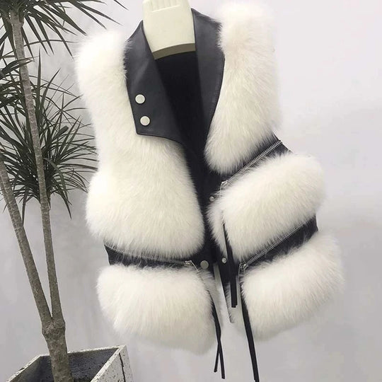 Autum Sleeveless Lady Waistcoat Coat