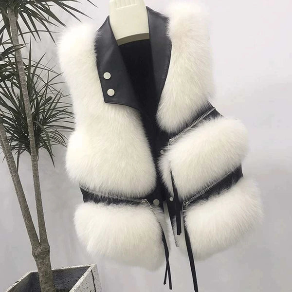 Autum Sleeveless Lady Waistcoat Coat