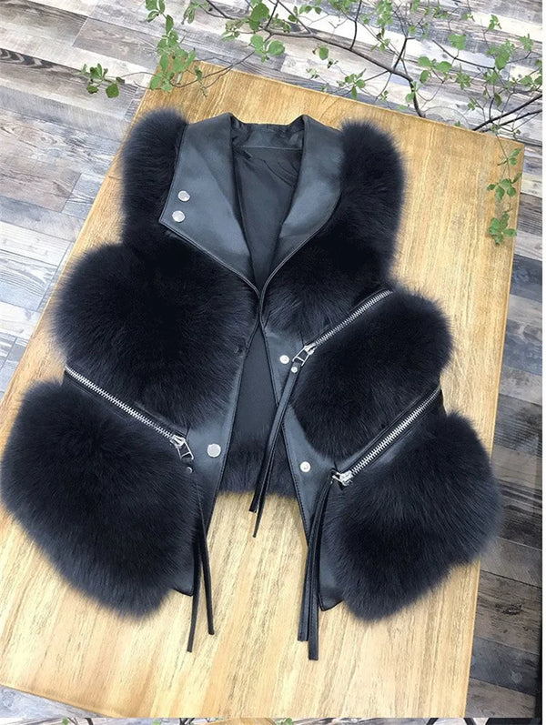 Autum Sleeveless Lady Waistcoat Coat