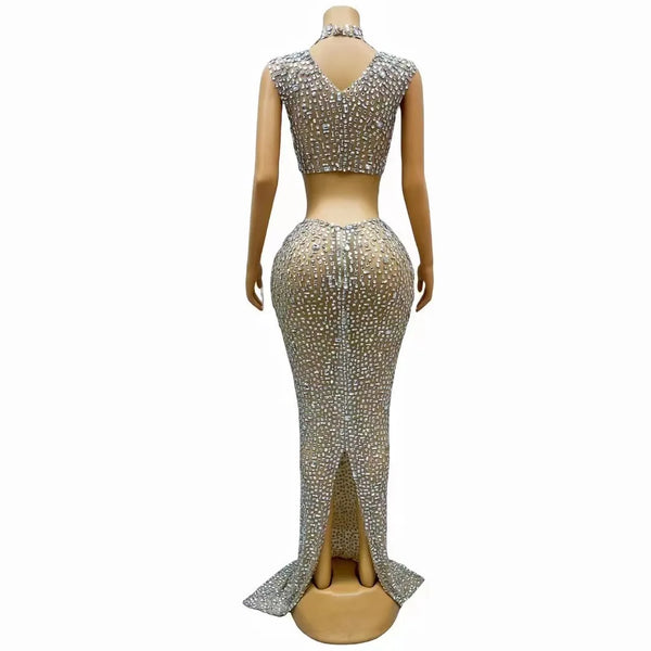 Siu  Crop Top Long Skirt 2 Pieces Set