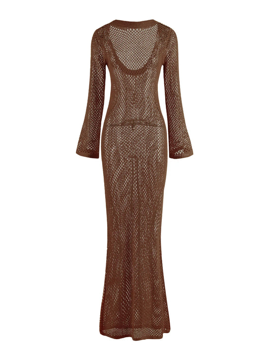 Bell Sleeve Knit Maxi Dress