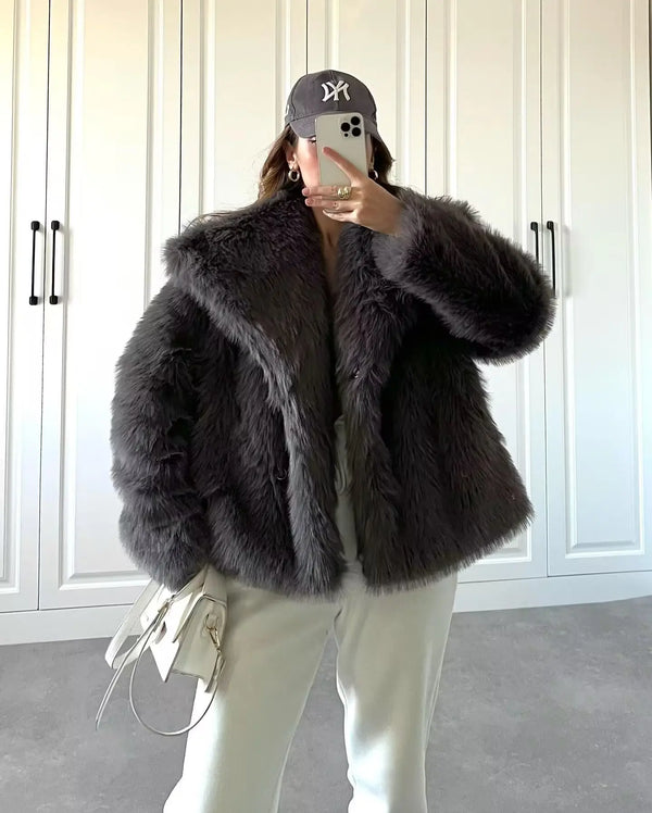 coats Autumn Fur Plush Fluffy