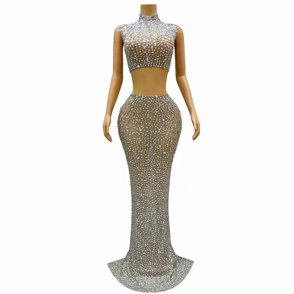 Siu  Crop Top Long Skirt 2 Pieces Set