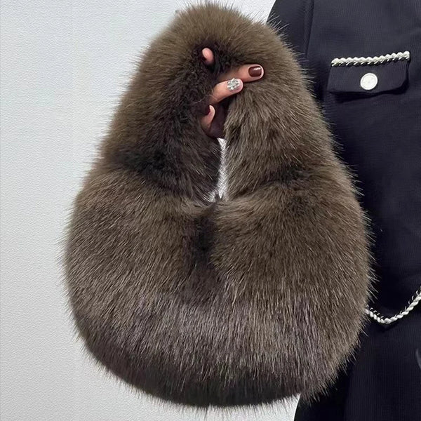 Lulu Luxury Soft Plush Half Moon Bag