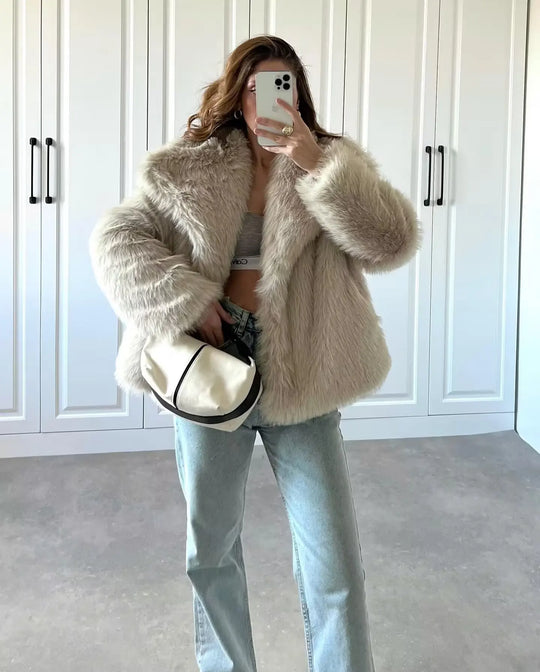 coats Autumn Fur Plush Fluffy
