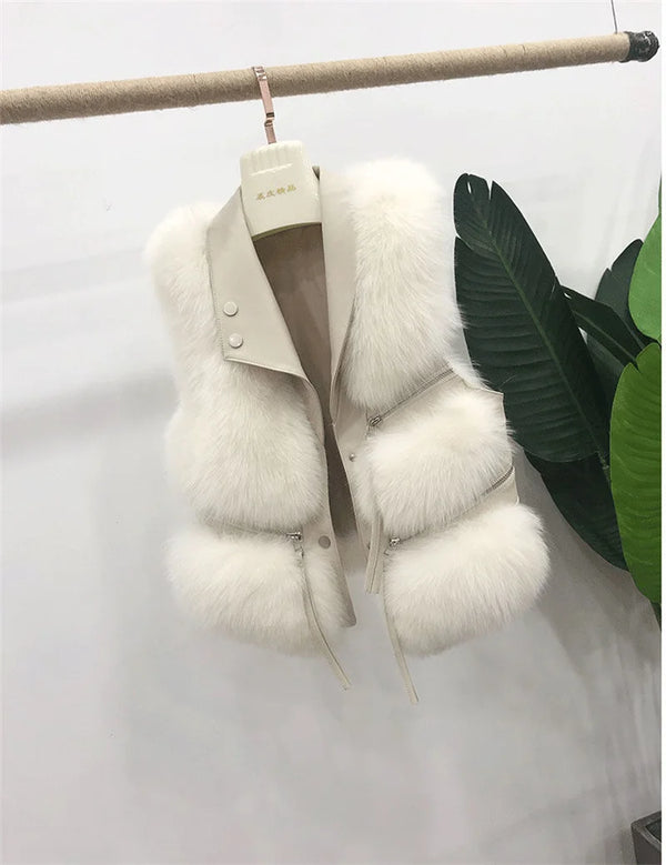 Autum Sleeveless Lady Waistcoat Coat