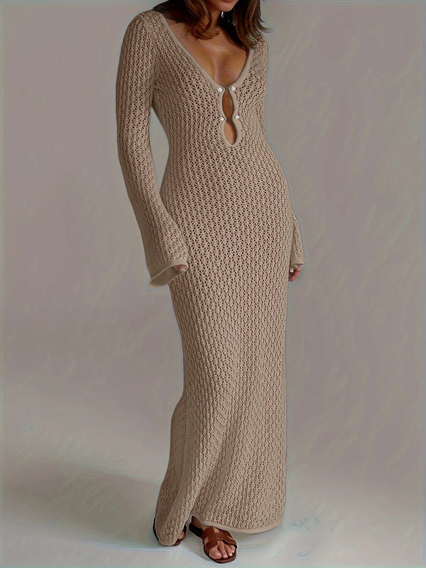 Ellison Long Sleeves Hollow Out maxi