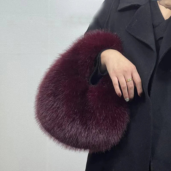 Lulu Luxury Soft Plush Half Moon Bag