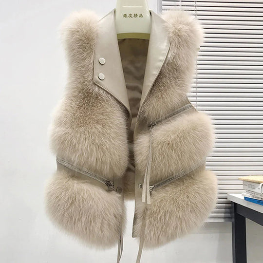 Autum Sleeveless Lady Waistcoat Coat