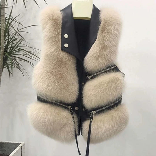 Autum Sleeveless Lady Waistcoat Coat