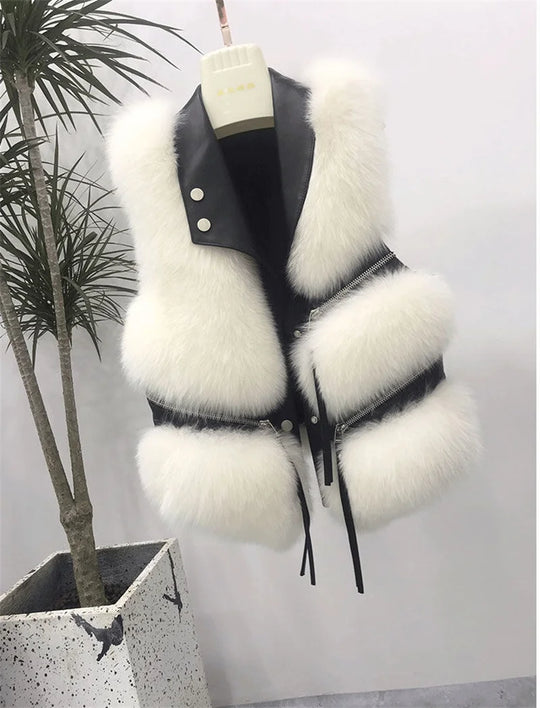 Autum Sleeveless Lady Waistcoat Coat