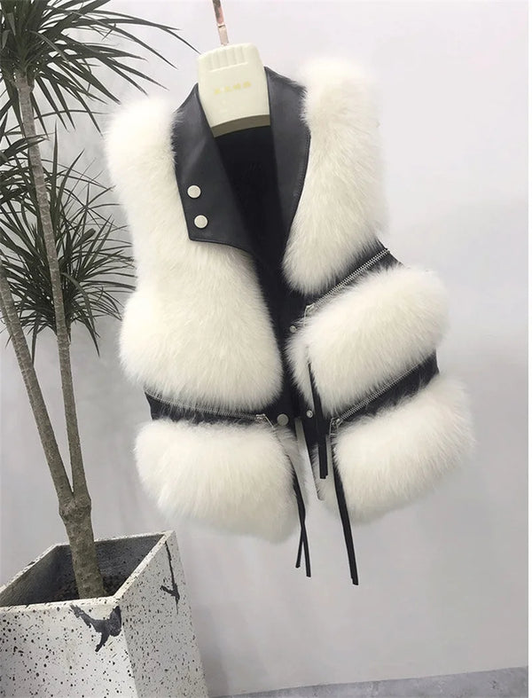 Autum Sleeveless Lady Waistcoat Coat