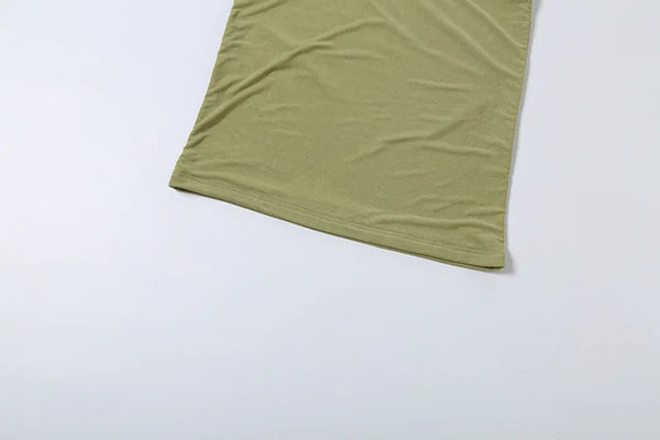Solid Color Sleeveless Halter Neck Long