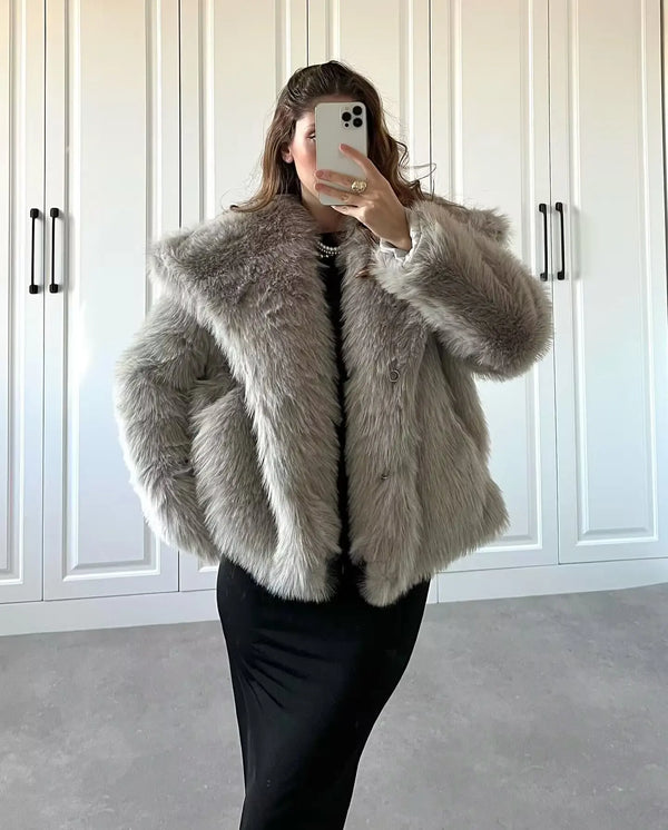 coats Autumn Fur Plush Fluffy