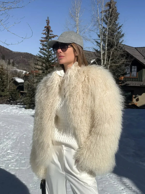 Short Coat Women Long Sleeve Turn Down
